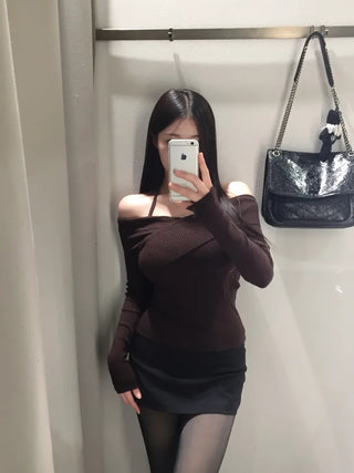 Choco Wrap Halterneck Knit