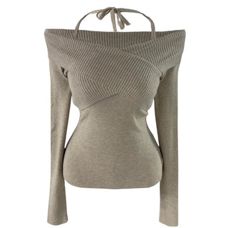 Choco Wrap Halterneck Knit