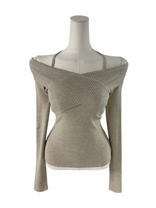 Choco Wrap Halterneck Knit