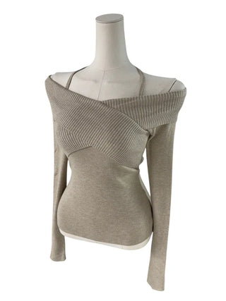 Choco Wrap Halterneck Knit