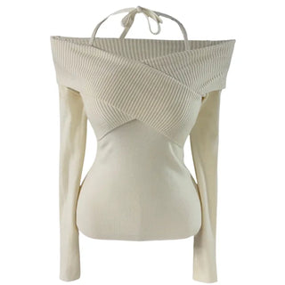 Choco Wrap Halterneck Knit