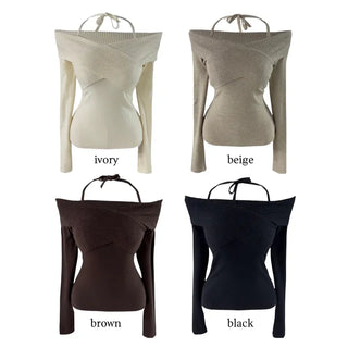 Choco Wrap Halterneck Knit