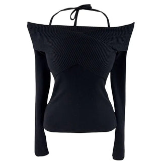 Choco Wrap Halterneck Knit