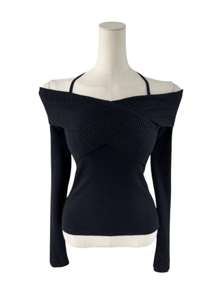 Choco Wrap Halterneck Knit