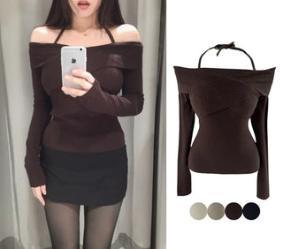 Choco Wrap Halterneck Knit
