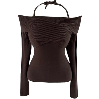 Choco Wrap Halterneck Knit