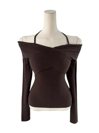 Choco Wrap Halterneck Knit