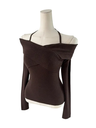 Choco Wrap Halterneck Knit