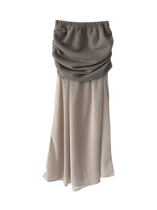 Plat see-through chiffon skirt