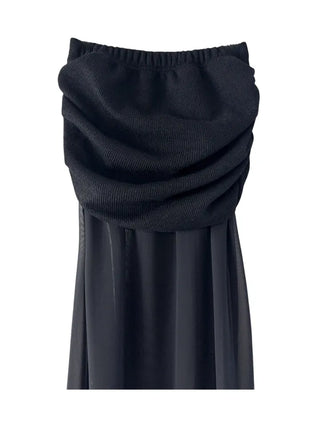 Plat see-through chiffon skirt