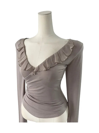 Deep V Wrap Chiffon top