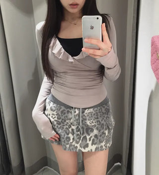 Deep V Wrap Chiffon top