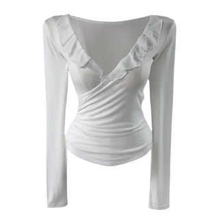 Deep V Wrap Chiffon top