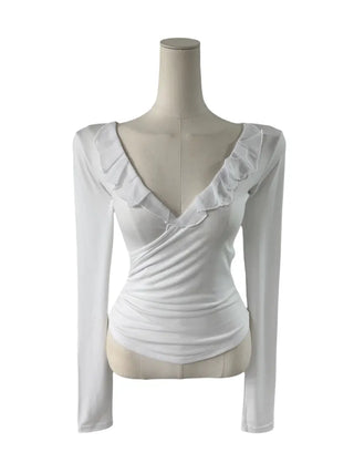 Deep V Wrap Chiffon top