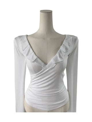 Deep V Wrap Chiffon top