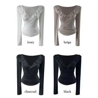 Deep V Wrap Chiffon top