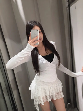 Deep V Wrap Chiffon top