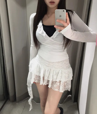 Deep V Wrap Chiffon top