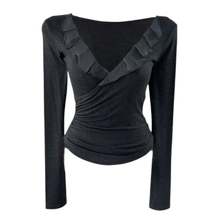 Deep V Wrap Chiffon top