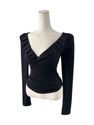 Deep V Wrap Chiffon top