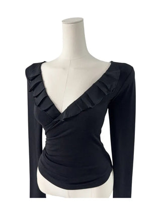 Deep V Wrap Chiffon top