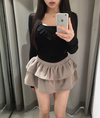 Deep V Wrap Chiffon top