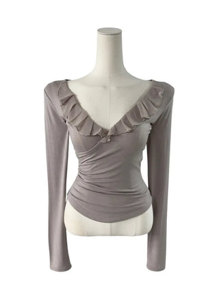 Deep V Wrap Chiffon top
