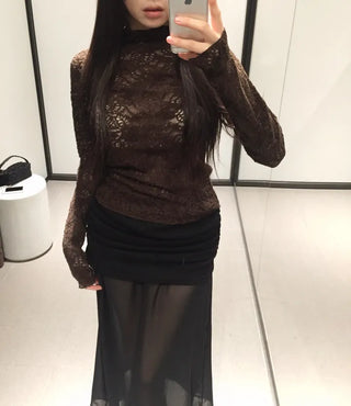 Babian lace half-neck top