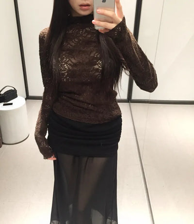 Babian lace half-neck top