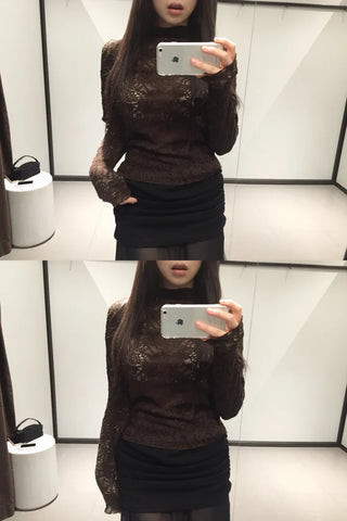 Babian lace half-neck top