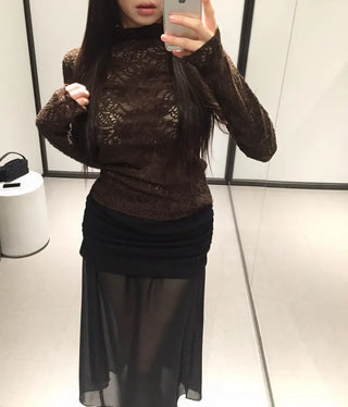 Babian lace half-neck top