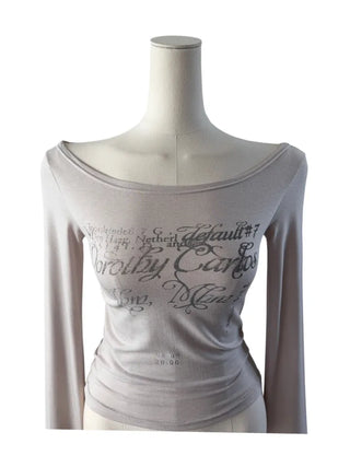 Rossy printed lip neck long sleeve T