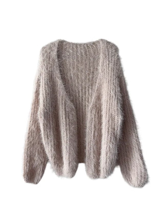 Tree loose fur cardigan