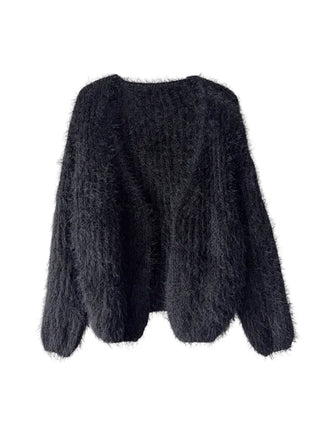 Tree loose fur cardigan