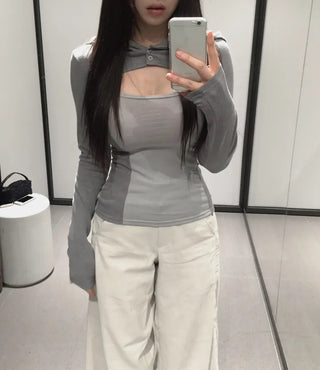 Piece split colored hoodie