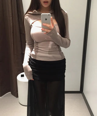 Piece split colored hoodie