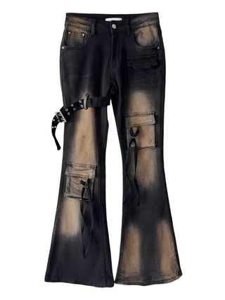 Muffin belted pocket boot pants
