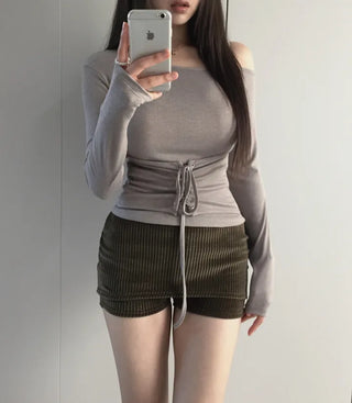 Gio One Shoulder Corset Strap T