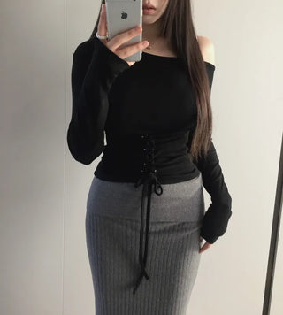 Gio One Shoulder Corset Strap T