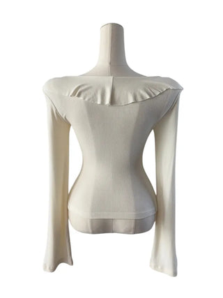 Ash frill shirring ruffle T