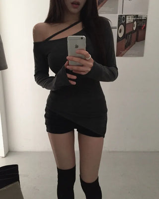 Unbalanced One-Shoulder Ring T