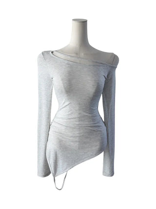 Unbalanced One-Shoulder Ring T