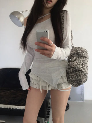 Unbalanced One-Shoulder Ring T