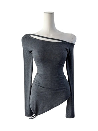 Unbalanced One-Shoulder Ring T