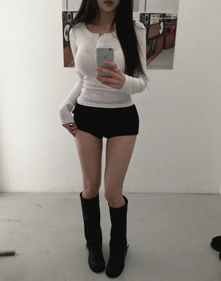 Pleated Knit Shorts Pants