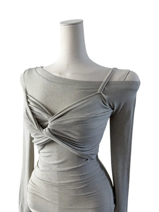 Bagel Twisted One Shoulder T