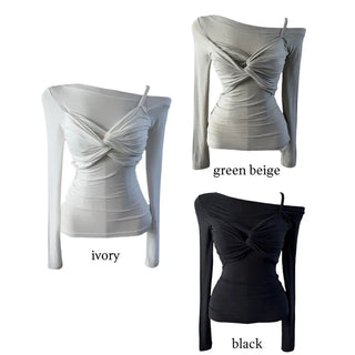 Bagel Twisted One Shoulder T