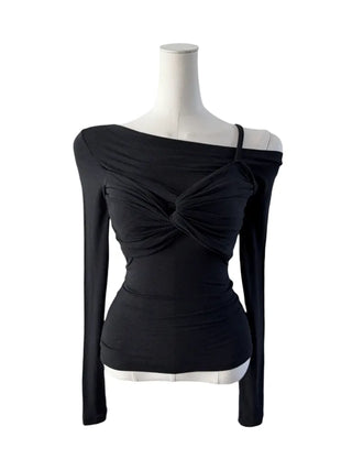 Bagel Twisted One Shoulder T