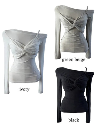 Bagel Twisted One Shoulder T