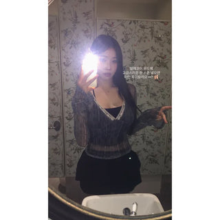 Reelcar lace see-through T